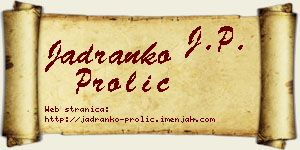 Jadranko Prolić vizit kartica